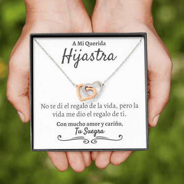 A Mi Hijastra Interlocking Hearts Necklace - Love You This Much